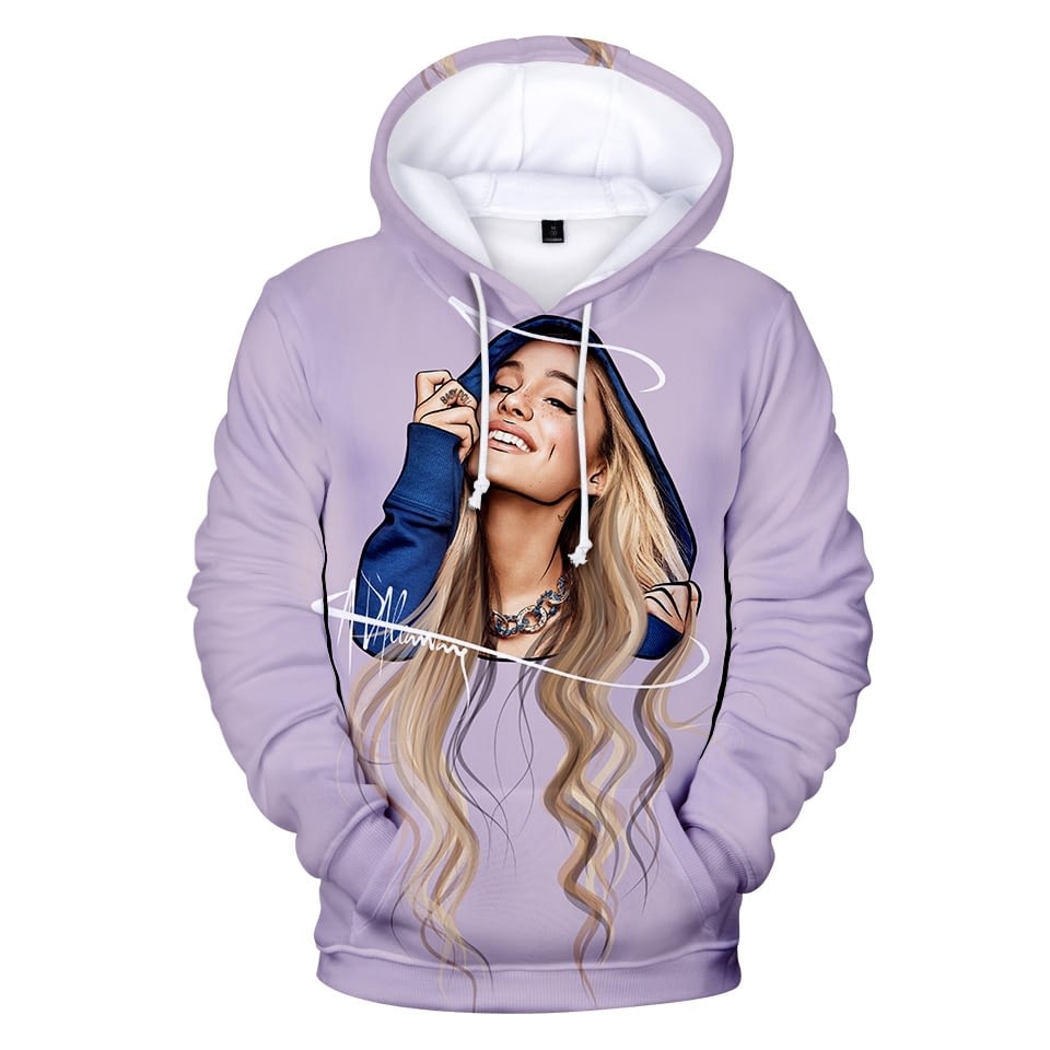 Men Women Hoodie Sweatshirt 3D Ariana Grande Print Jacket Coat Pullover Top 